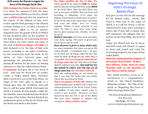 Regaining the focus of God's strategic battle plan pg1